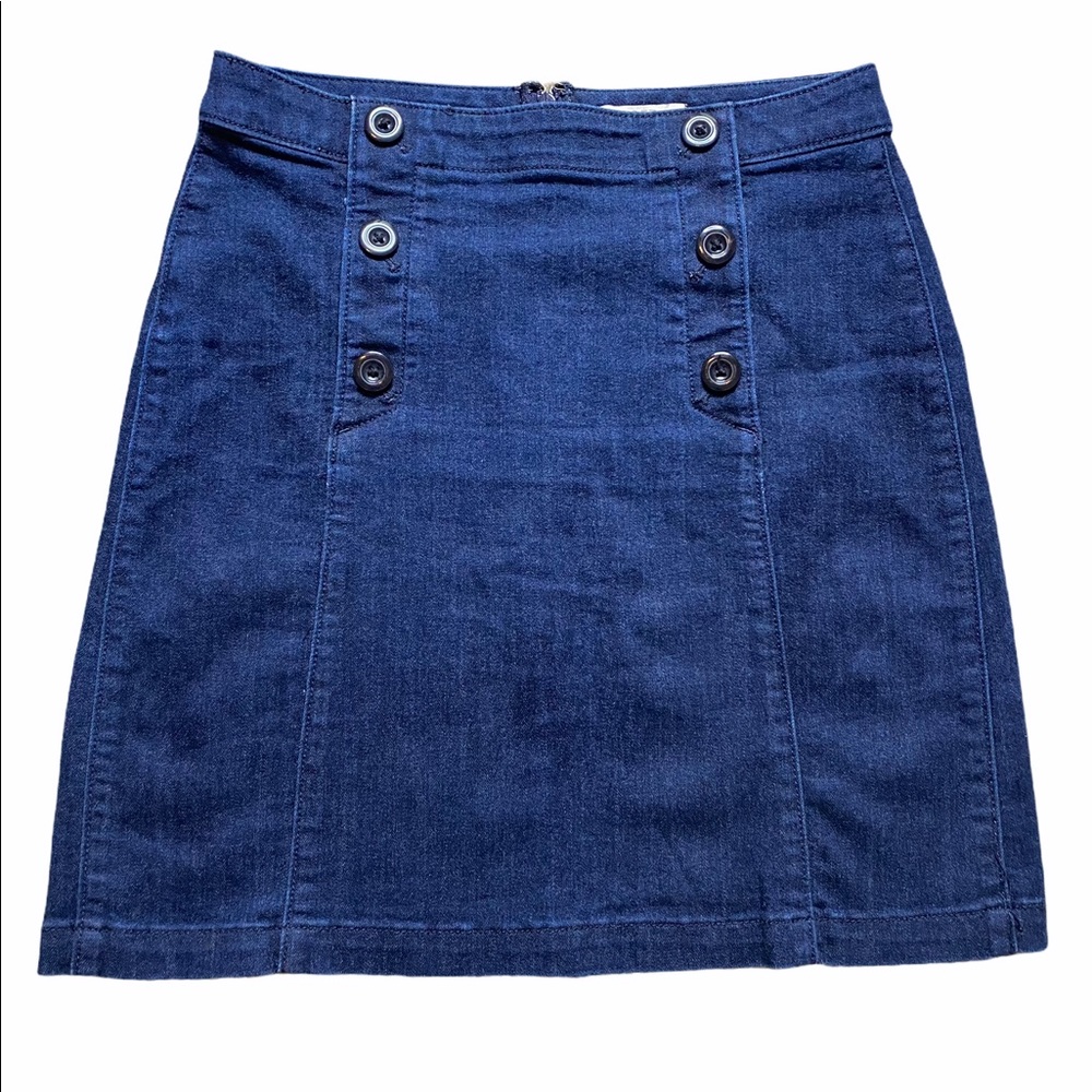 LOFT Blue Denim Jean Vintage A Line Skirt Sz 2P